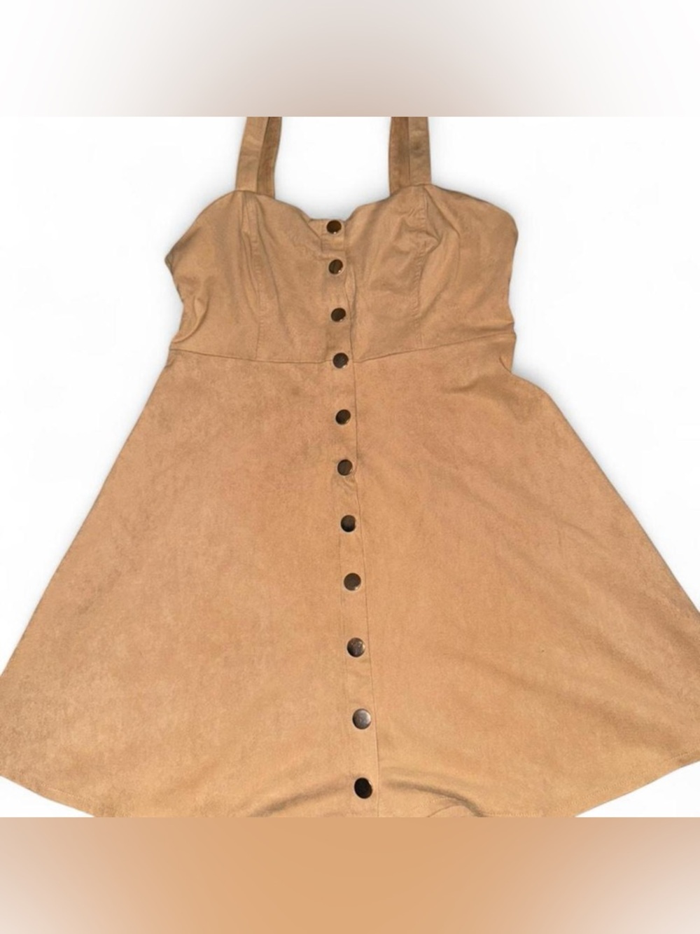 Forever 21 Tan Button-Front Mini Dress